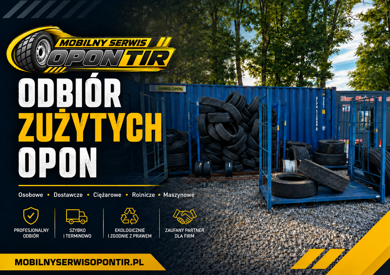 Odbiór zużytych opon każdego typu - Mobilny Serwis Opon TIR